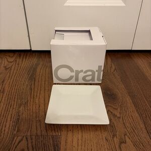 Set of 12 CRATE & BARREL, 6" White Porcelain Square Appetizer Plates New in Box